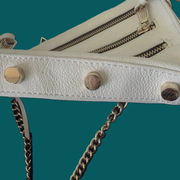 REBECCA MINKOFF Vintage Solid Cream 100% Genuine Leather & Gold hardware - Picture 6 of 12